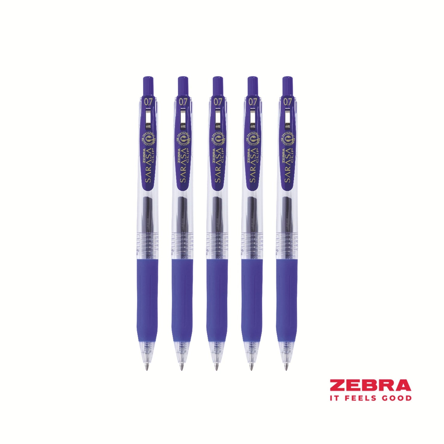 Zebra Eco SARASA Gel Retractable Rollerball CLIP 0.7mm Pen Blue Ink Box 12