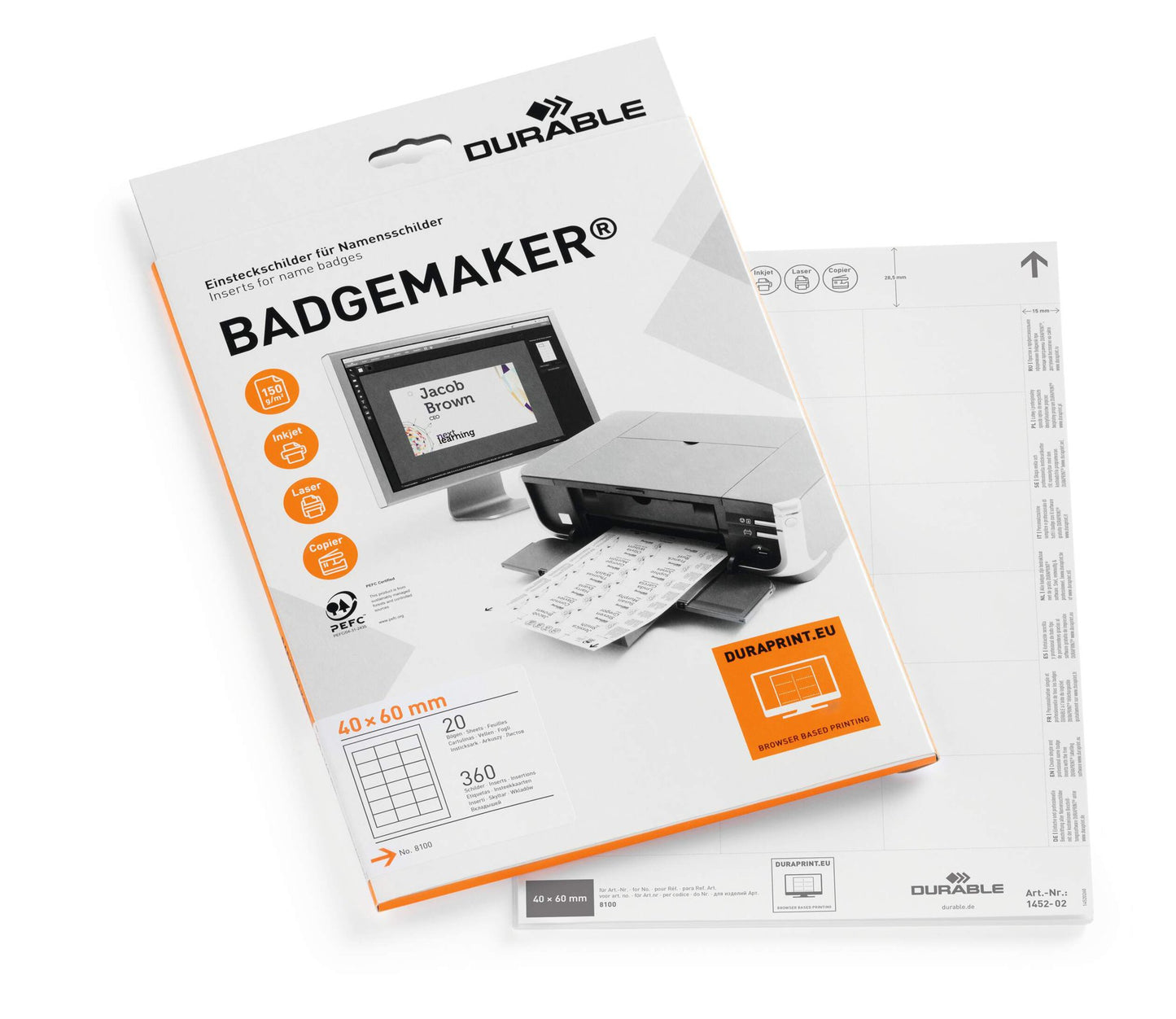 Durable BADGEMAKER Insert 40x60mm (360)