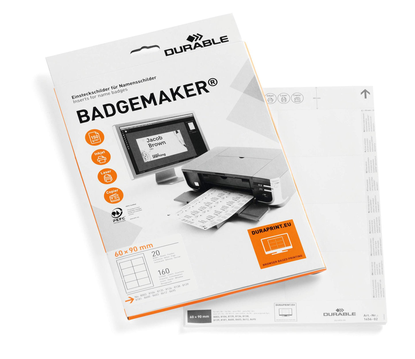 Durable BADGEMAKER Inserts 60x90mm (160)