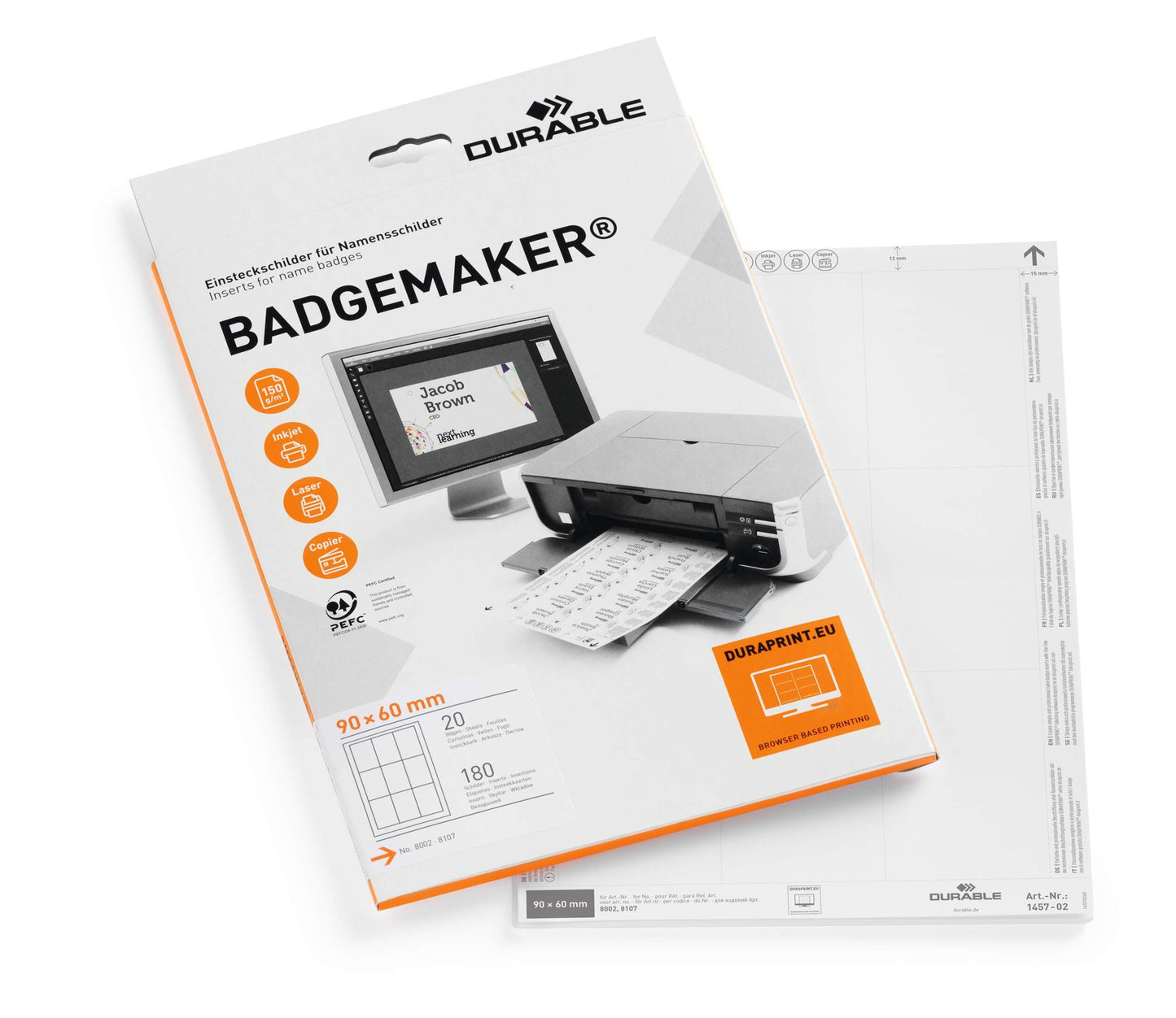 Durable BADGEMAKER Insert 90x60mm (180)