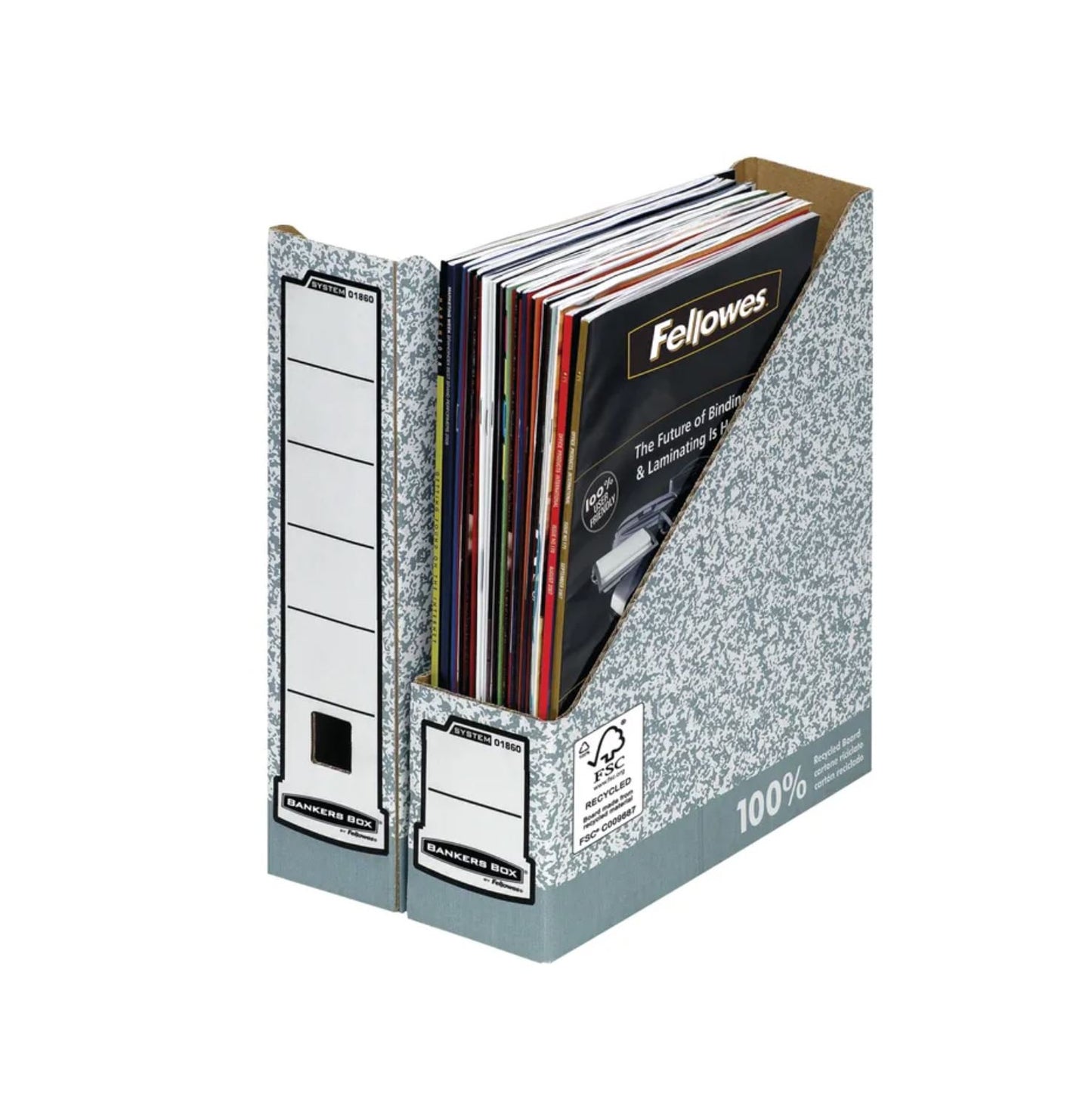 System A4 Magazine File Grey (FSC) Pack of 10