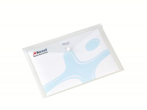 Rexel Popper Wallet Polypropylene A4 White (Pack 5) 16129WH