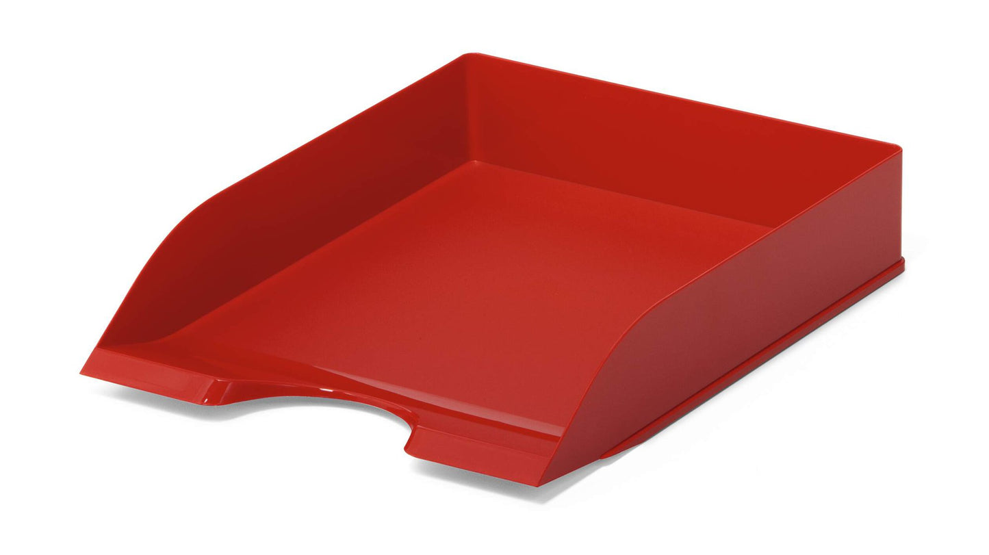 Durable Stackable Letter Tray Filing Tray Desk Organiser for A4 Documents Red - 1701672080