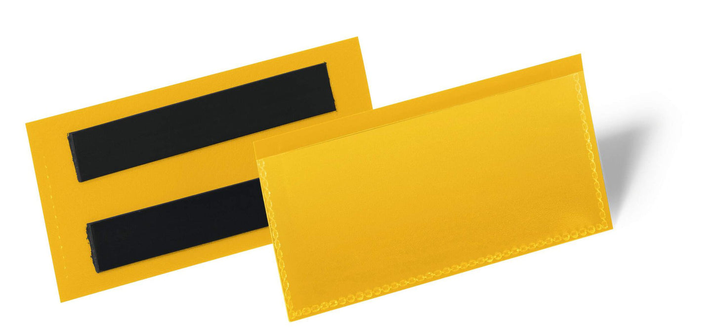Durable Magnetic Pocket 100x38mm Yellow (50)