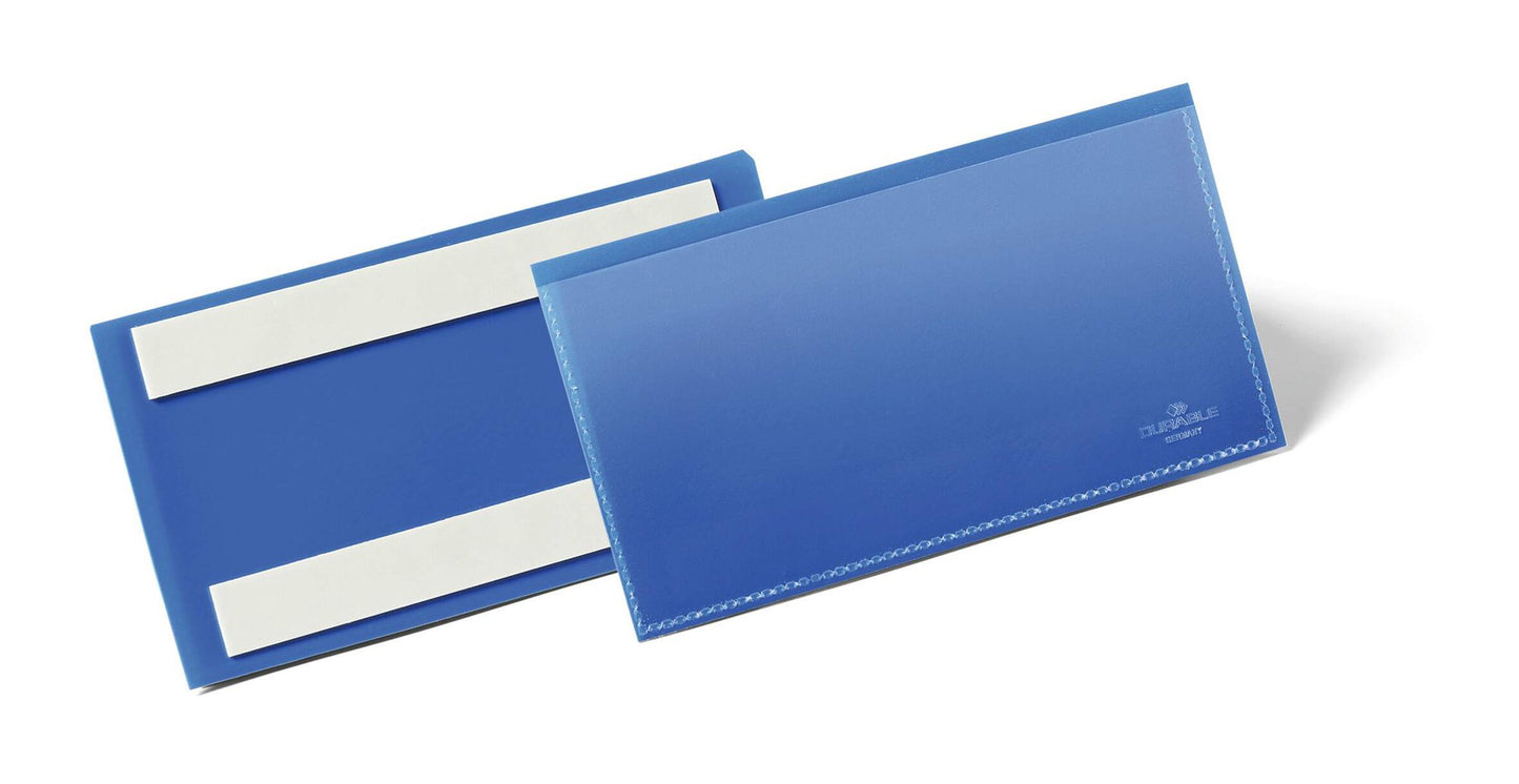 Durable Adhesive Pocket 150x67mm Blue (50)