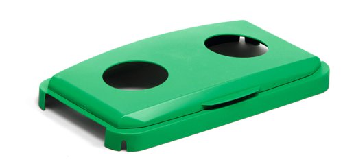 Durable Durabin ECO 80% Recycled Plastic 60L Waste Recycling Bin Hinged Lid with Holes Green - 1800501020