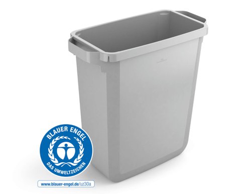 Durable Durabin ECO 80% Recycled Plastic Waste Recycling Bin 60 Litre Rectangular Grey - 1800503050