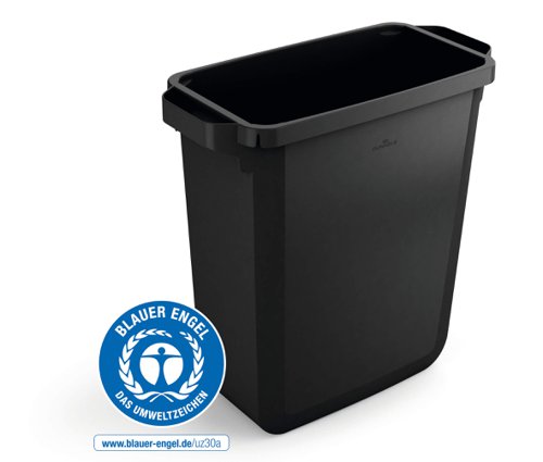 Durable Durabin ECO 80% Recycled Plastic Waste Recycling Bin 60 Litre Rectangular Black - 1800503221
