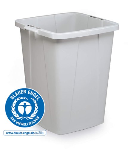 Durable Durabin ECO 80% Recycled Plastic Waste Recycling Bin 90 Litre Rectangular Grey - 1800505050