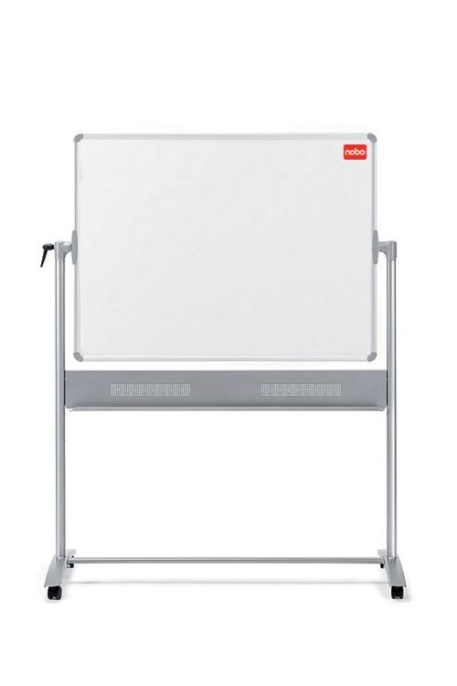 Nobo Basic Mobile Non Magnetic Melamine Whiteboard Aluminium Frame 1200x900mm 1905239 DD
