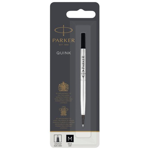 Parker Quink Rollerball Refill for Rollerball Pens Medium Black (Single Refill) - 1950323