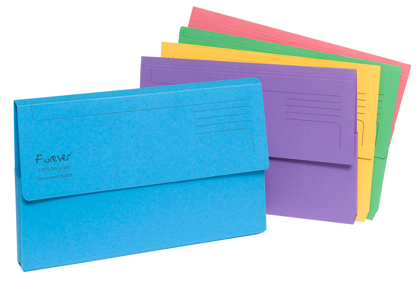 Exacompta Forever Document Wallet Manilla Foolscap Half Flap 300gsm Assorted (Pack 25) 211/5000Z