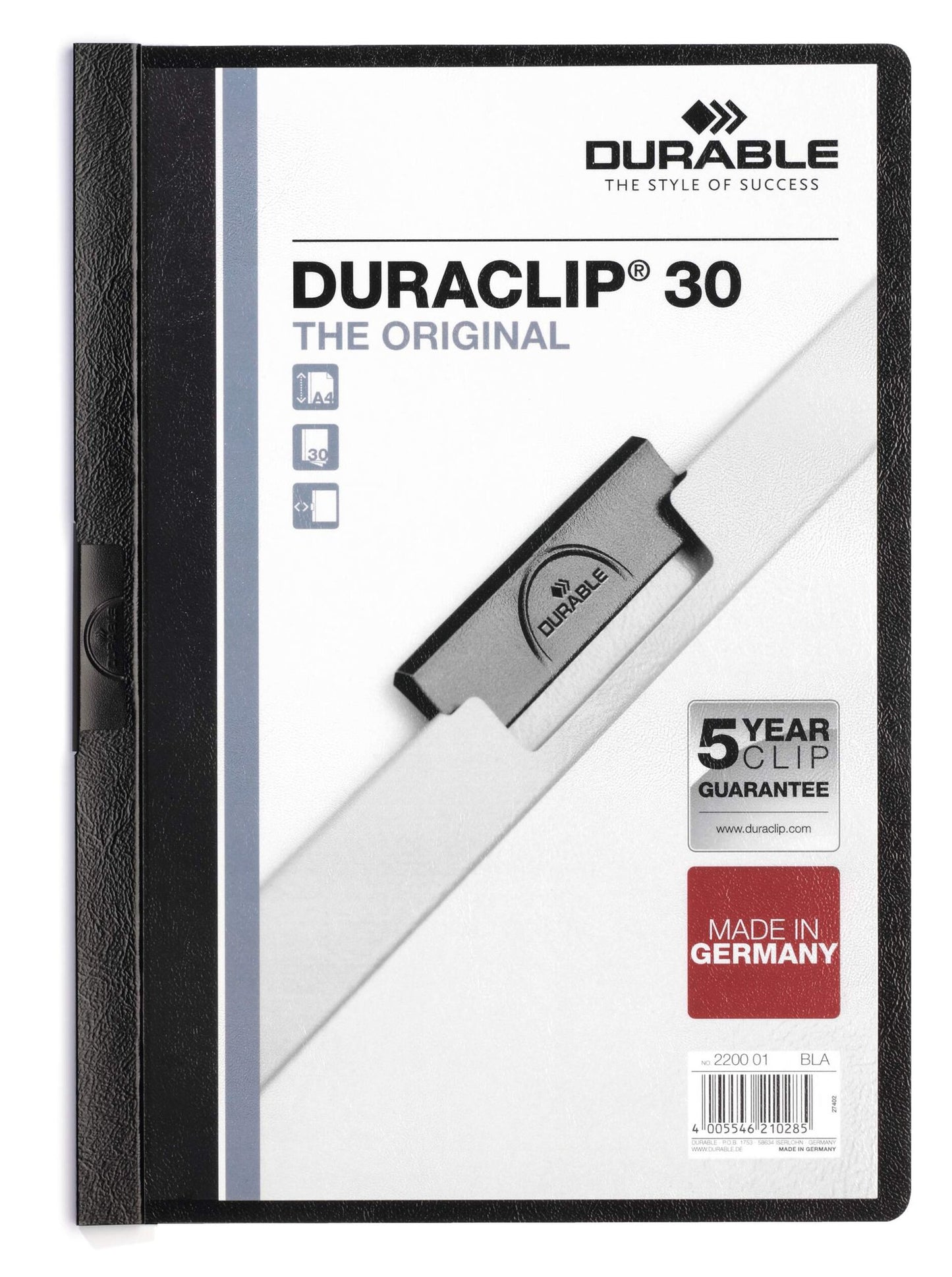 Durable DURACLIP 30 A4 Folder Black (25)