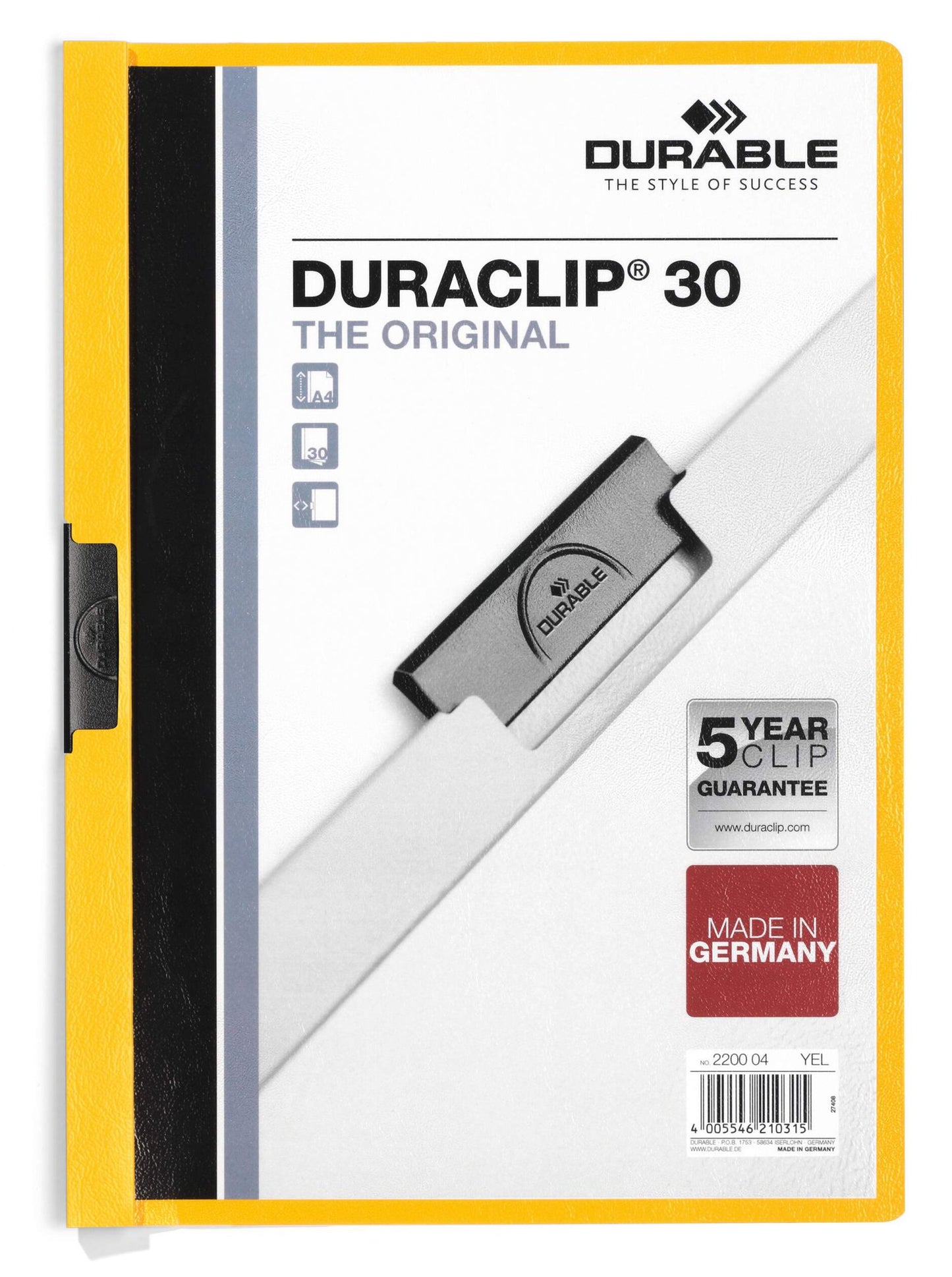 Durable DURACLIP 30 A4 Folder Yellow (25)