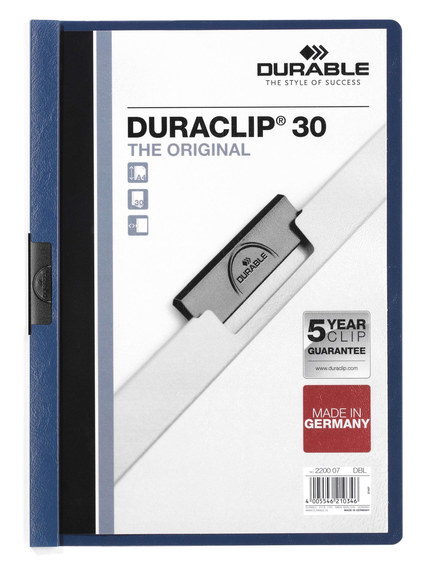 Durable DURACLIP 30 A4 Folder Dark Blue (25)