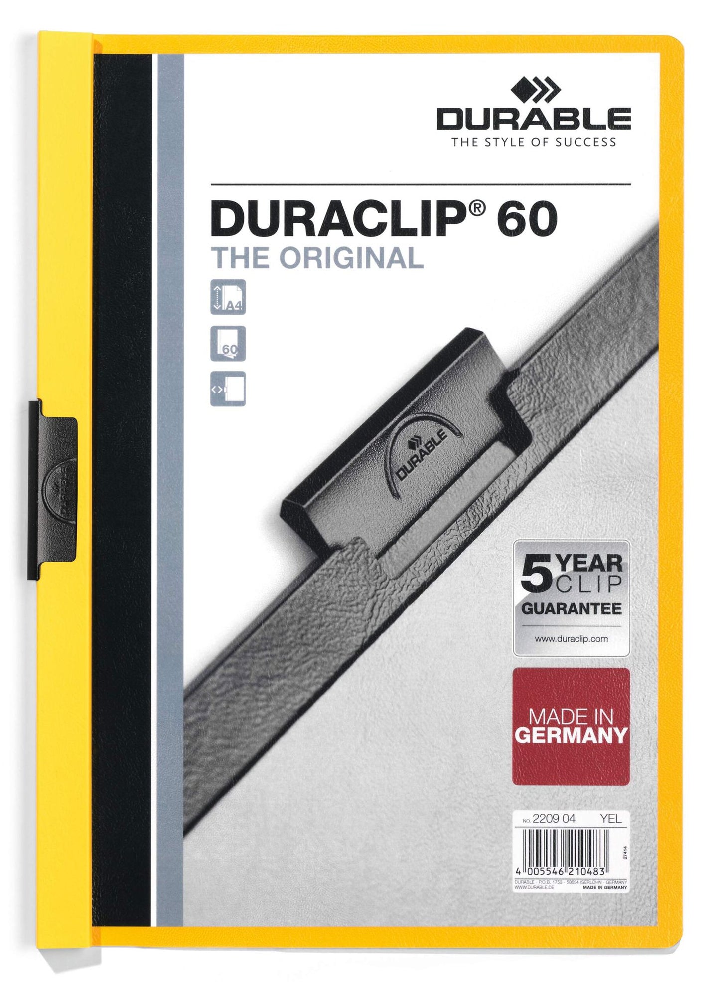 Durable DURACLIP 60 A4 Folder Yellow (25)