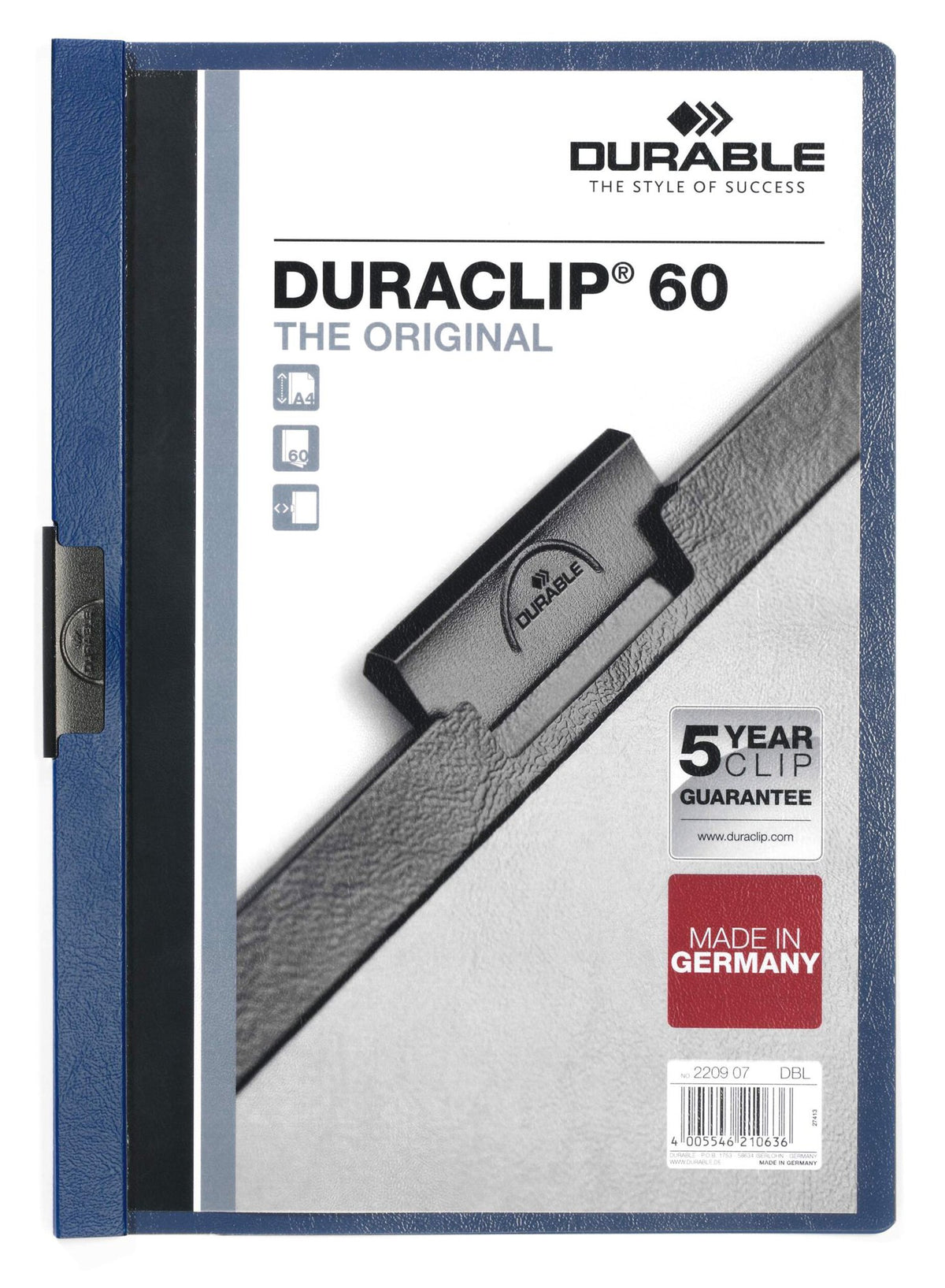 Durable DURACLIP 60 A4 Folder Dark Blue