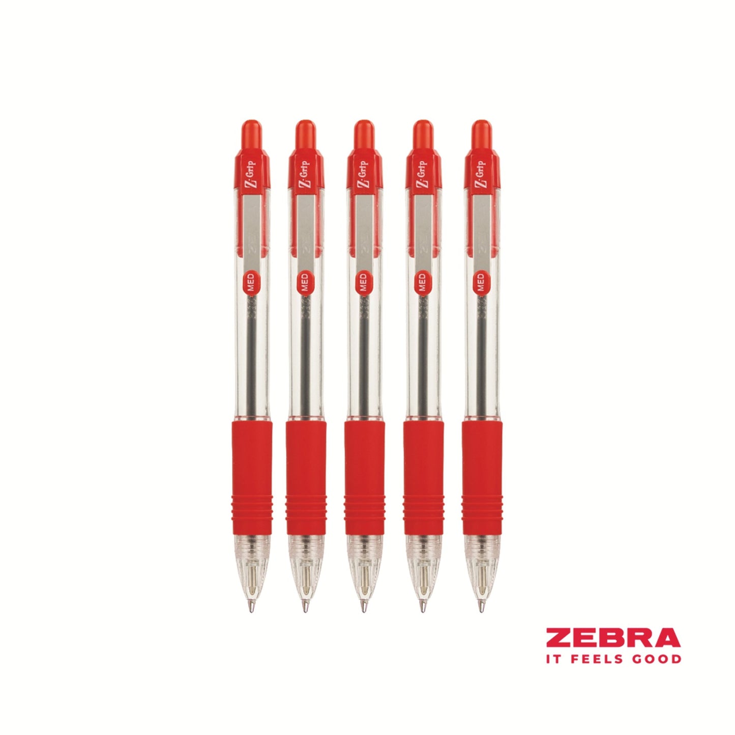 Zebra  Z-Grip Retractable Ballpoint Pen Red ink Box 12
