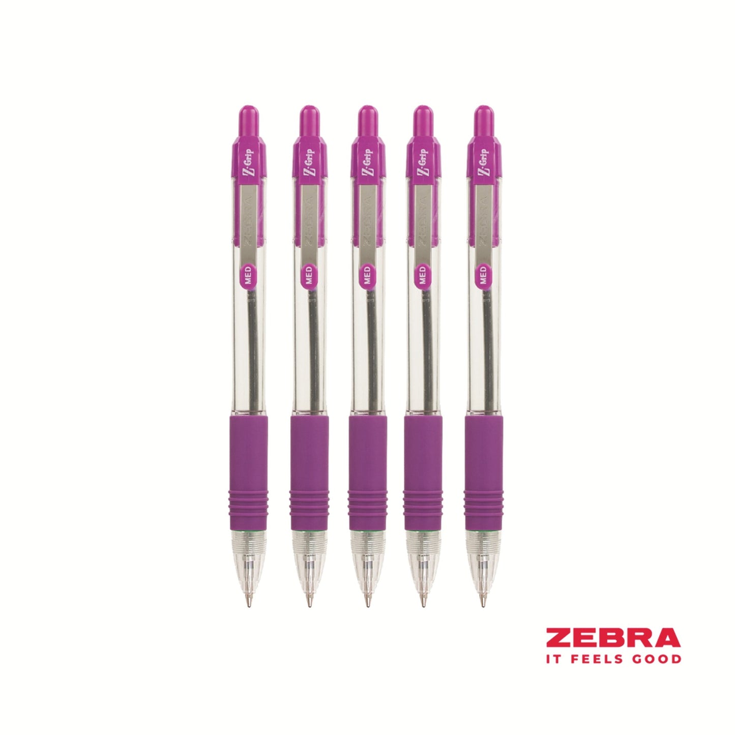 Zebra Z-Grip Retractable Ballpoint Pen Violet ink Box 12