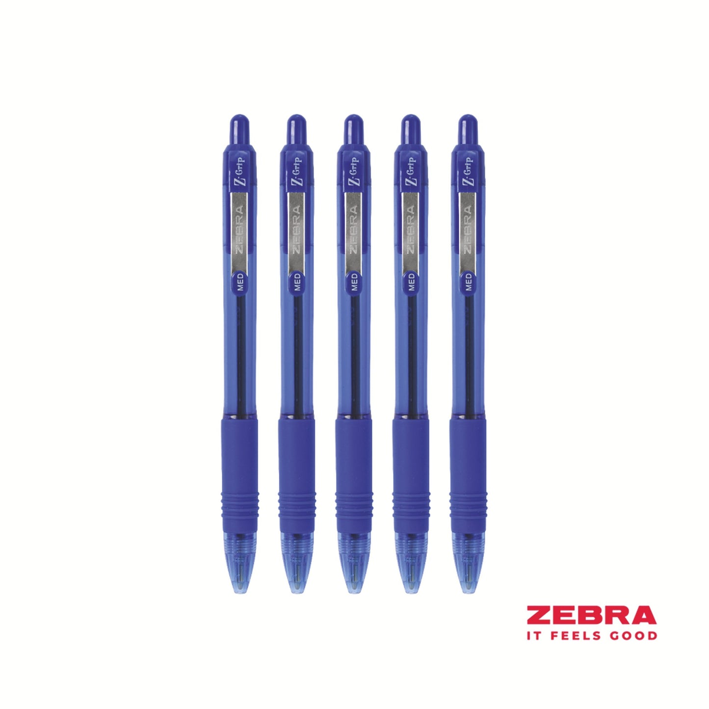 Zebra Z-Grip Smooth Retractable Ballpoint Pen Blue Ink Box 12