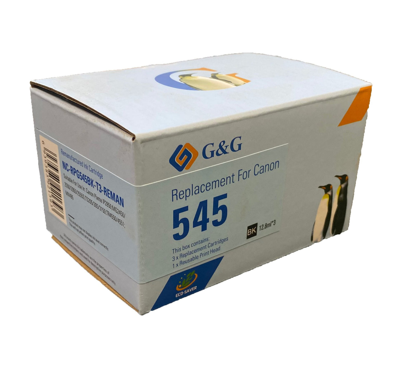 Remanufactured Canon G+G PG-545XL Eco Saver Black Ink Ctg (1 Printhead + 3 Tanks)