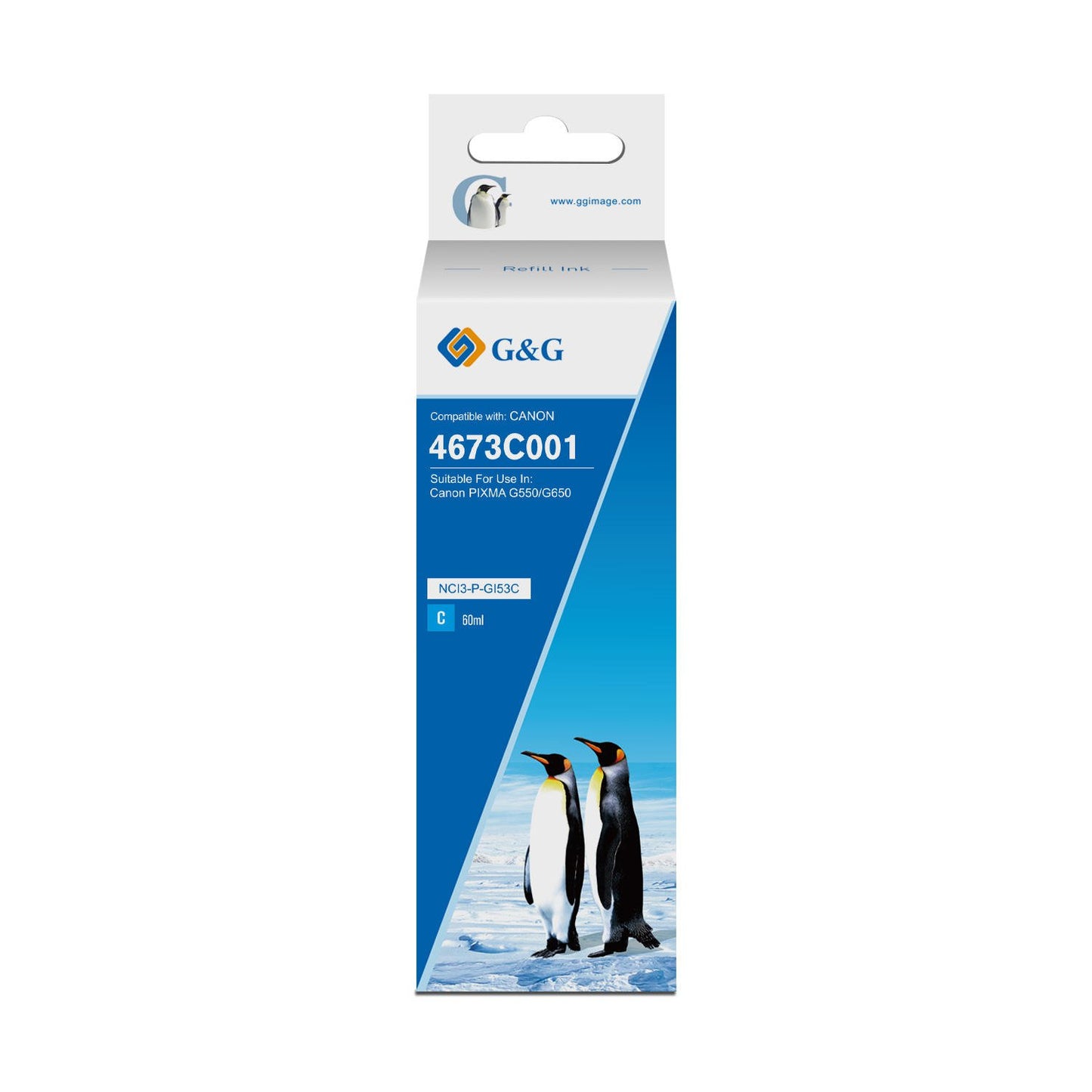 Comp Canon G+G GI-53C Cyan Ink Bottle 4673C001