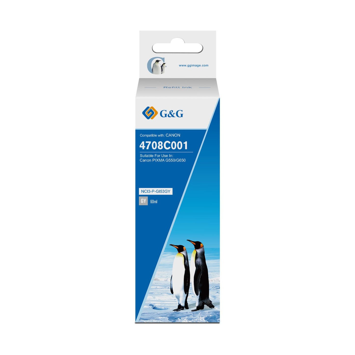 Comp Canon G+G GI-53GY Grey Ink Bottle 4708C001