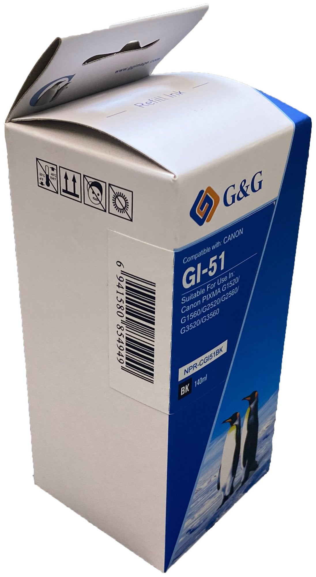 Comp Canon G+G GI-51PGBK Black Ink Bottle 4529C001 140ml Ink 6000 Pages