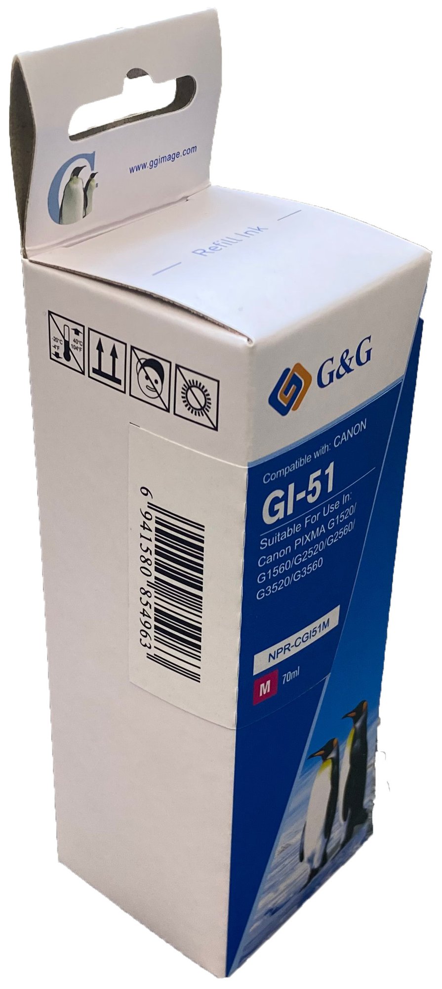 Comp Canon G+G GI-51M Magenta Ink Bottle 4547C001 70ml Ink 7700 Pages