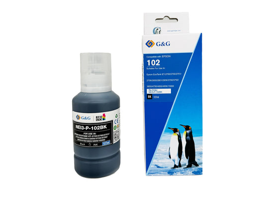 Comp Epson 102 Ecotank Black Ink Bottle C13T03R140 - UNBOXED