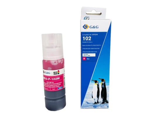 Comp Epson 102 Ecotank Magenta Ink Bottle C13T03R340 - UNBOXED