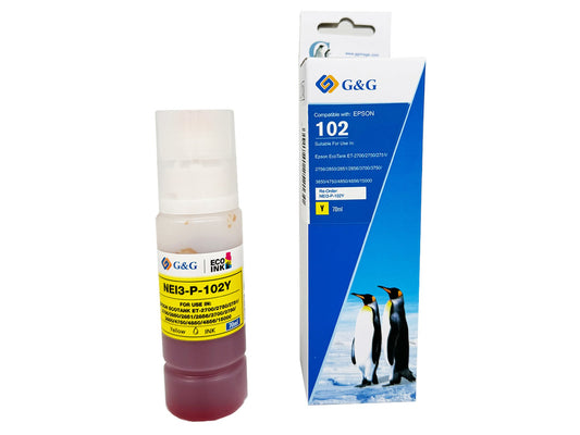 Comp Epson 102 Ecotank Yellow Ink Bottle C13T03R440 - UNBOXED