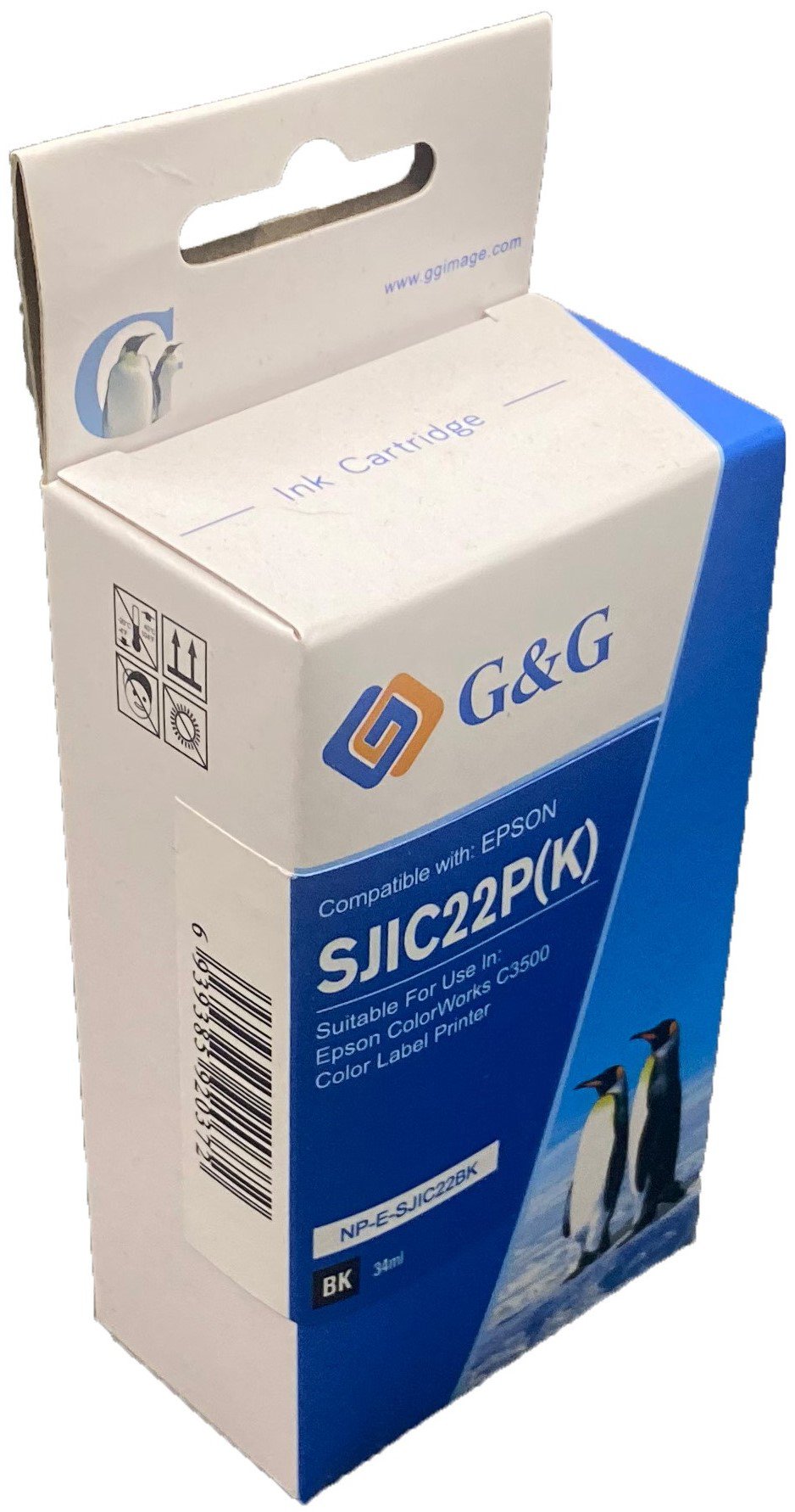 Comp Epson G+G C33S020577 Black Ink Ctg SJIC22BK