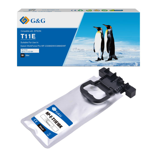 Comp Epson G+G T11E C13T11E140 Black Extra High Capacity Ink Ctg 180ml Ink 10000 Pages
