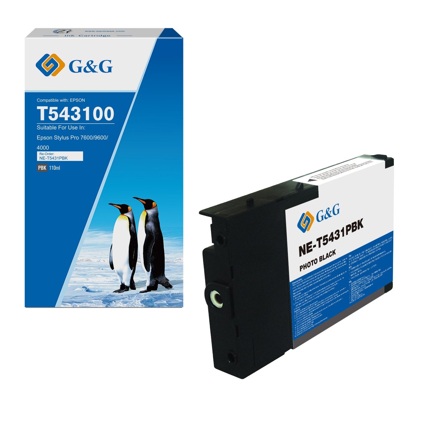 Comp Epson G+G T543100 Photo Black Dye Ink Cartridge C13T543100