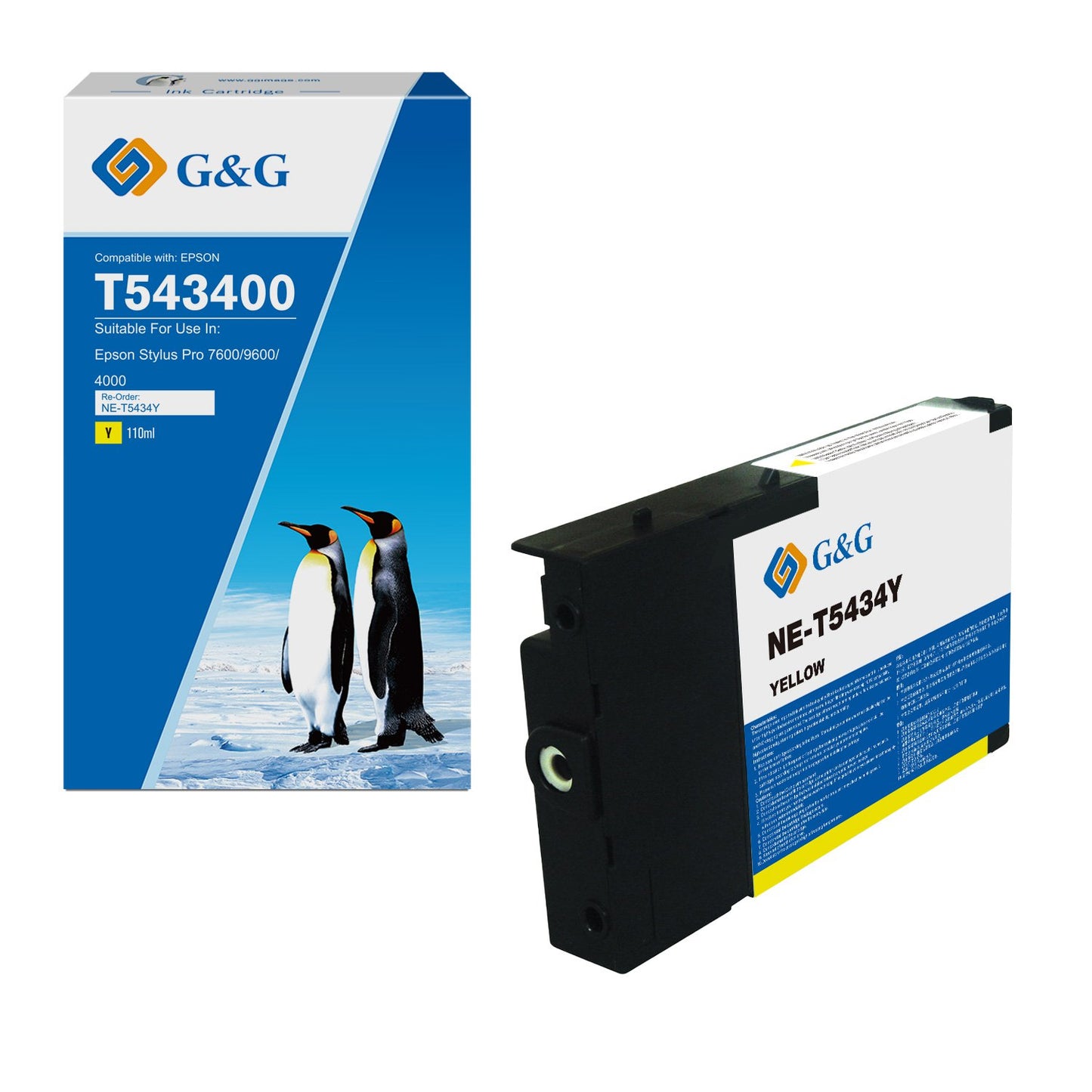 Comp Epson G+G T543400 Yellow Dye Ink Cartridge C13T543400