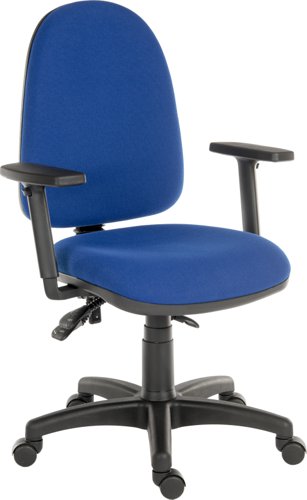 Ergo Trio Ergonomic High Back Fabric Operator Office Chair with Height Adjustable Arms Blue - 2901BLU/0280 DD