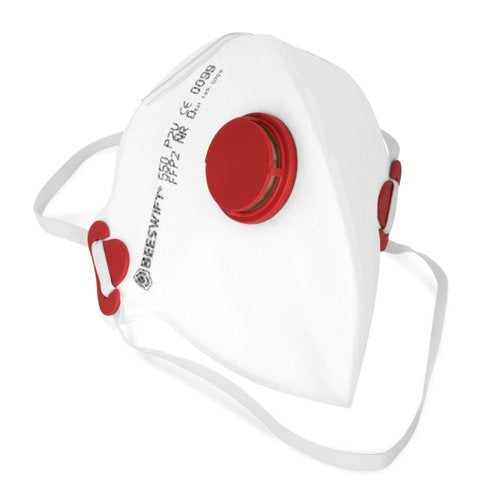 Beeswift Fold Flat P2 Mask with Valve (Pack 20) - 2FF2V