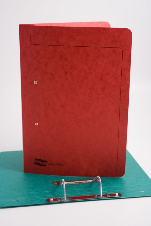 Europa Spiral Wirebound Spring Transfer File Manilla A4 300 Micron Red (Pack 25) - 3008Z