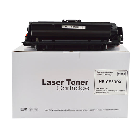 Reman HP M651 CF330X Hi Yield Black Toner also for 654X