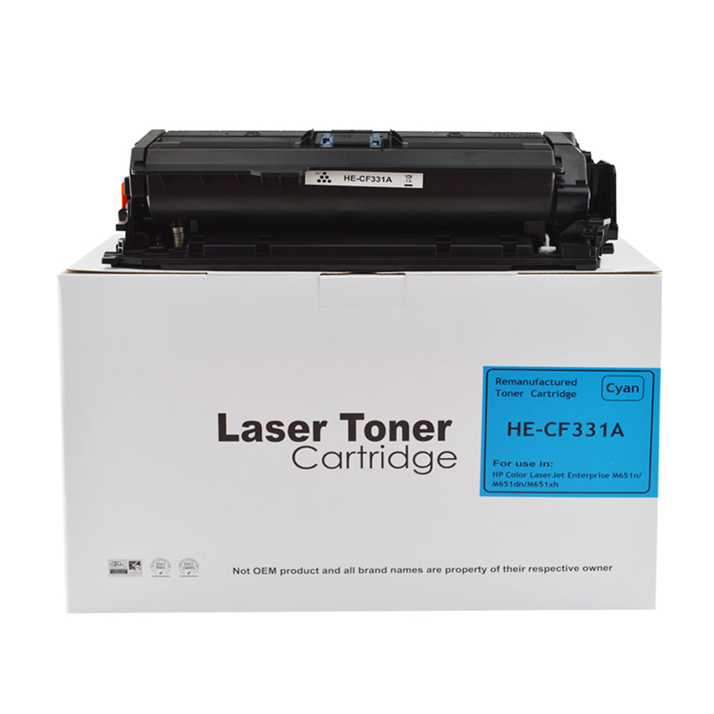 Reman HP M651 CF331A Cyan Toner also for 654A