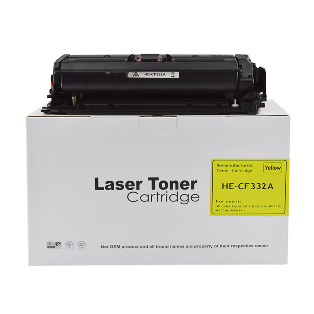 Reman HP M651 CF332A Yellow Toner also for 654A