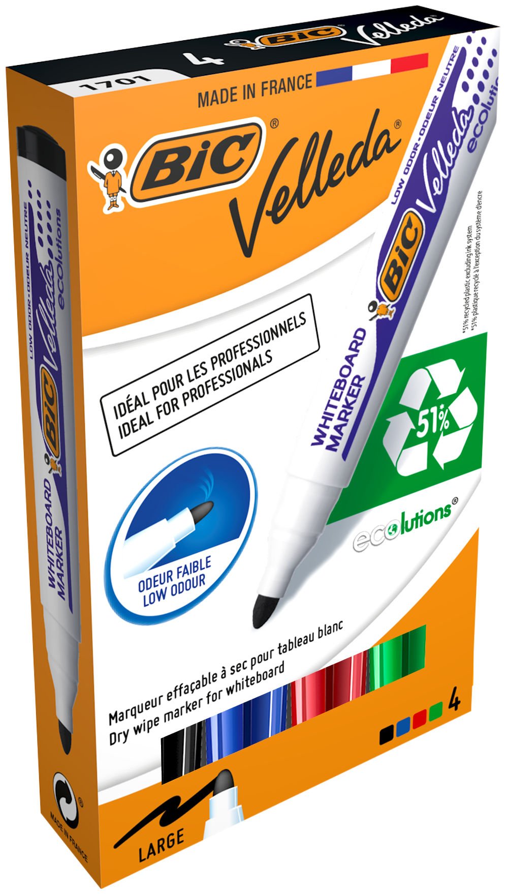 BIC Vellegda 1701 WBoard Mkr Bull Asstd