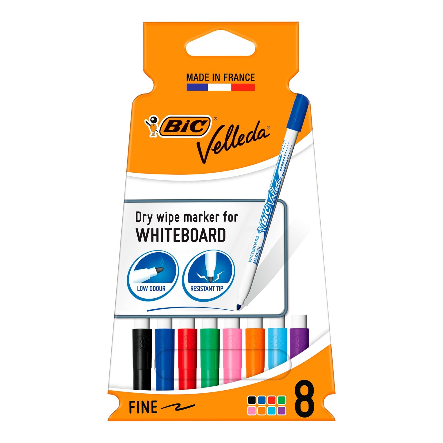 BIC Vellega Whiteboard Marker Assorted Colours Pack of 8
