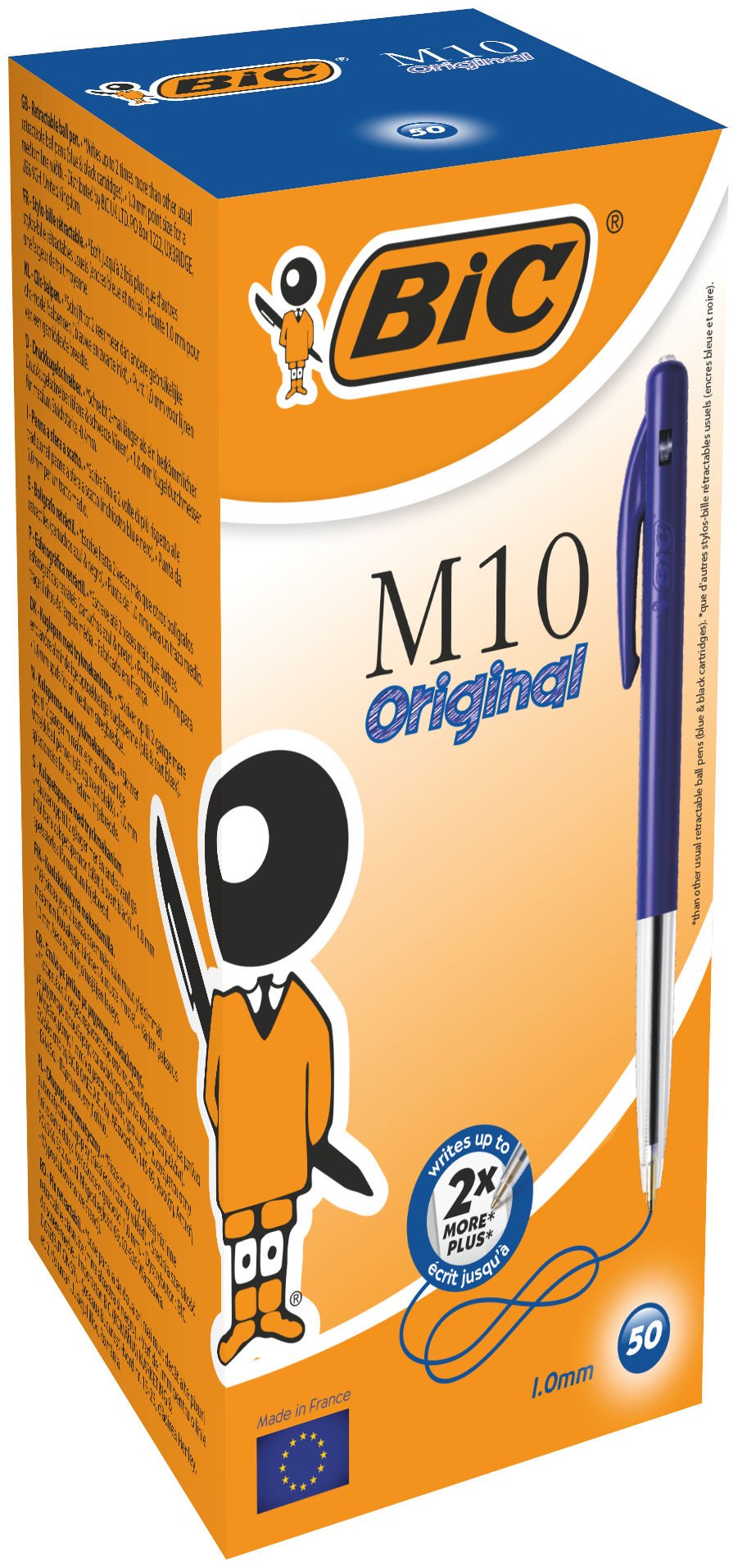 BIC M10 Clic Retractable Med 10mm Blue