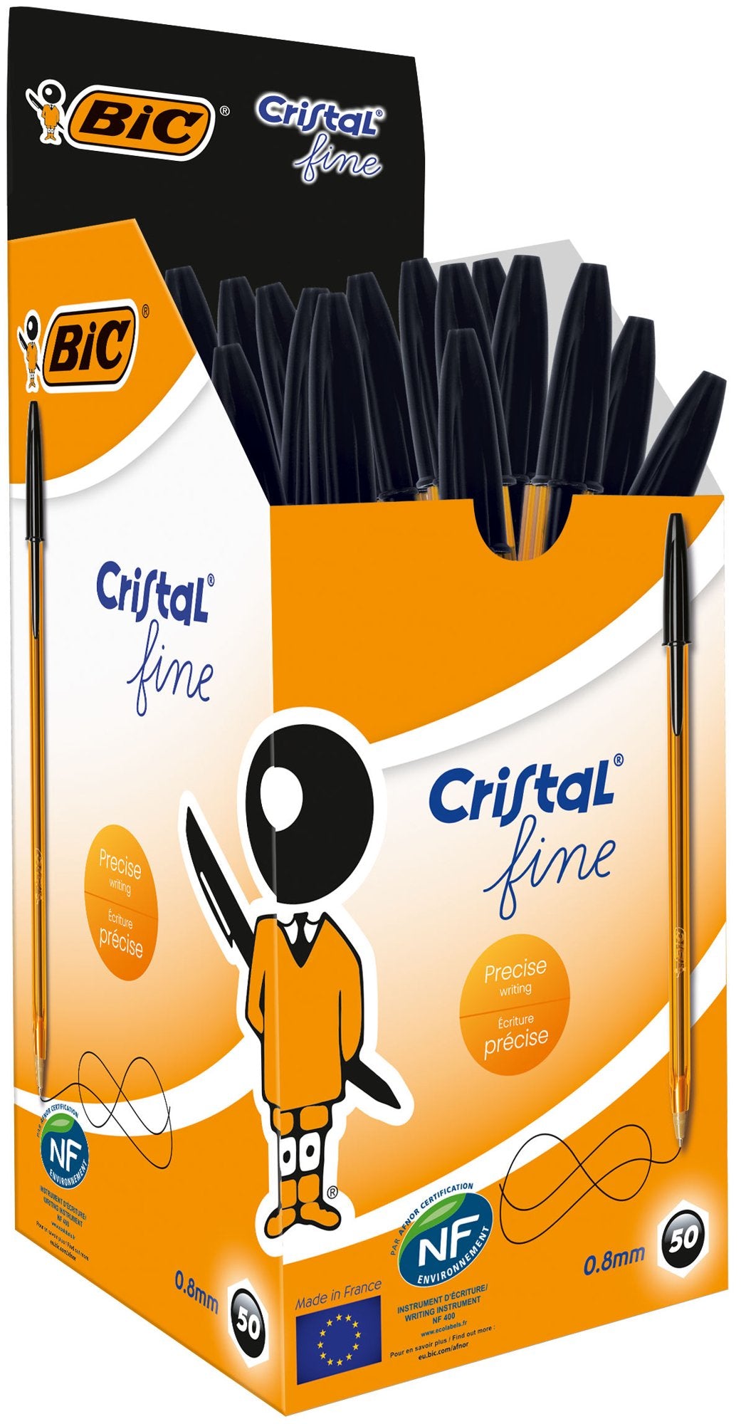 BIC Cristal Black Fine Ballpoint Pen Pack of 50