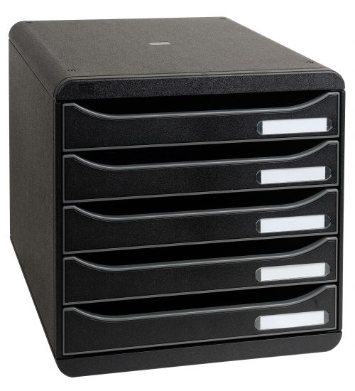 Exacompta Big Box+ 5 Drawer Set Open Black - 309714D