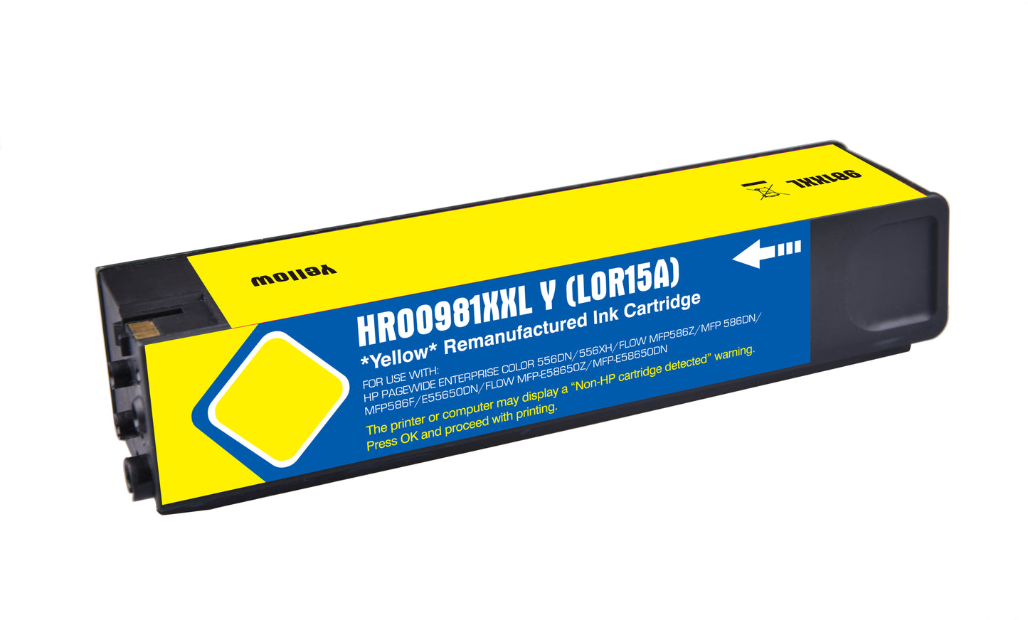 Reman HP G+G 981Y Extra Hi Cap Yellow Ink Ctg L0R15A HP 981Y
