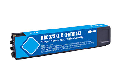 Reman HP G+G PageWide Pro 452 Hi Cap Cyan Ink Ctg F6T81AE HP 973X 7000 Pages