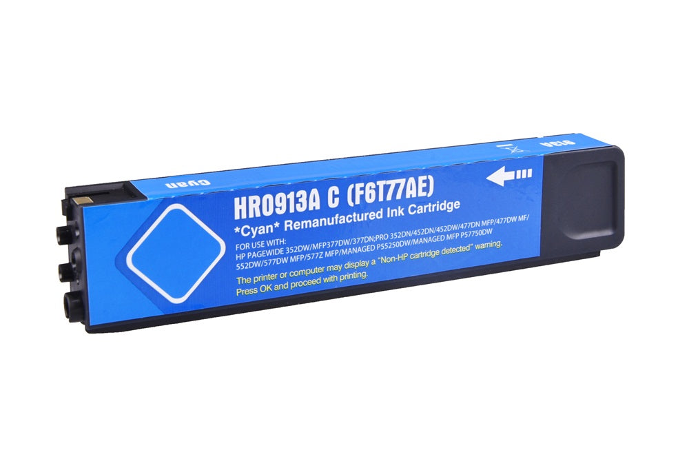 Reman HP PageWide Pro 352 Cyan Ink Ctg F6T77AE HP 913A